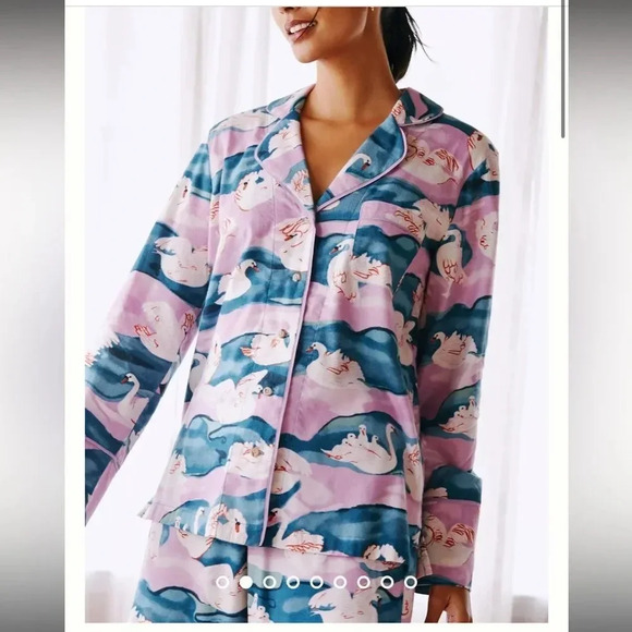 Anthropologie Other - NWOT Olivia Wendel for Anthropologie Swan Flannel Sleep Top